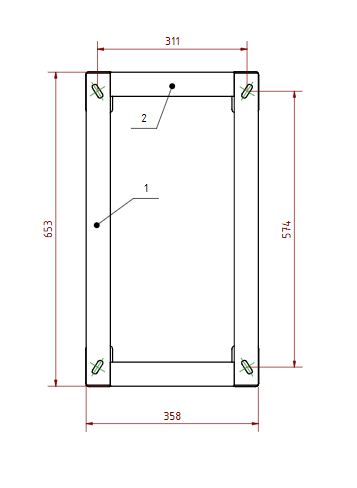Zváraná nerezová konzola 2MXM40 + 2MXM50