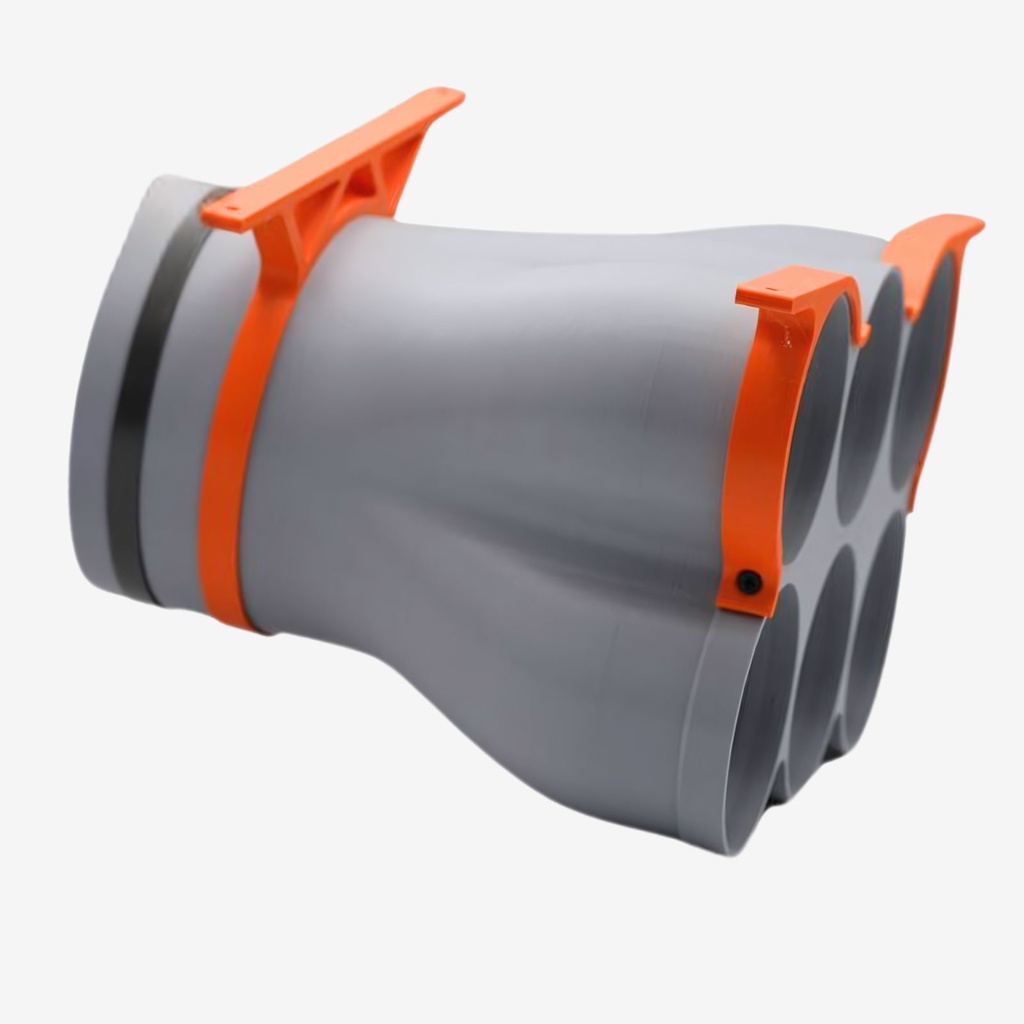 Rozdeľovač box kužeľ 6x DN90, hrdlo 160